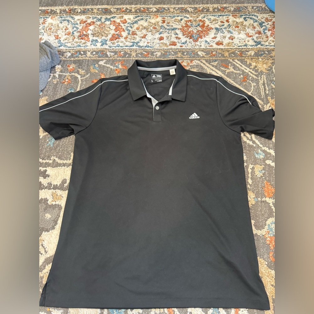 Adidas Men’s Polo‎ Shirt Men’s Size Large Black Short Sleeve